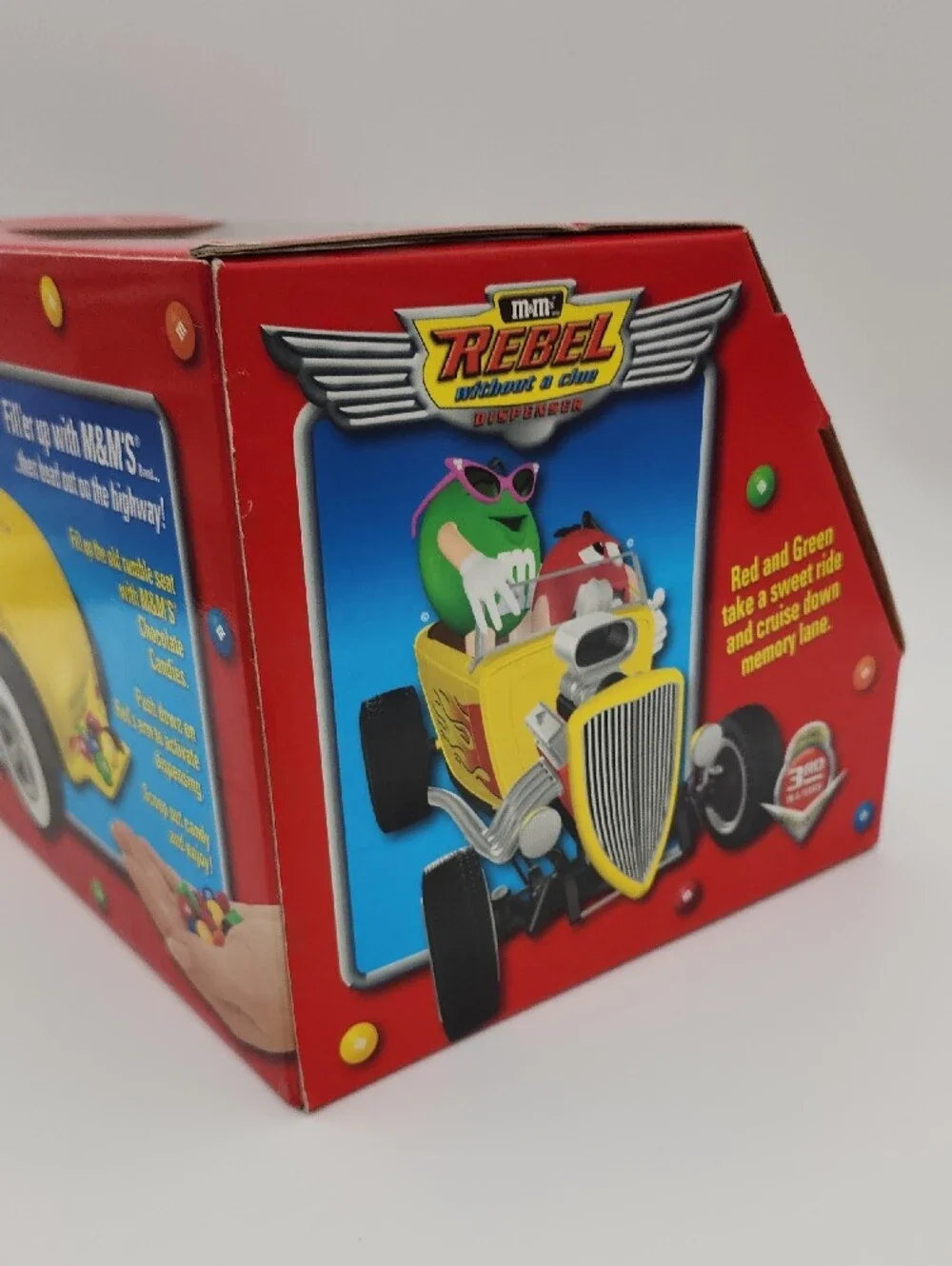M&M'S Yellow Rebel Hot Rod with Red and Green Characters